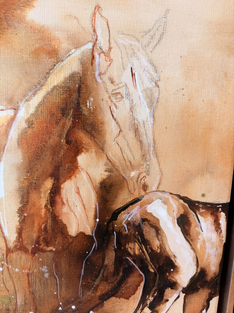 Letting go, detail: the body and flowing pigment