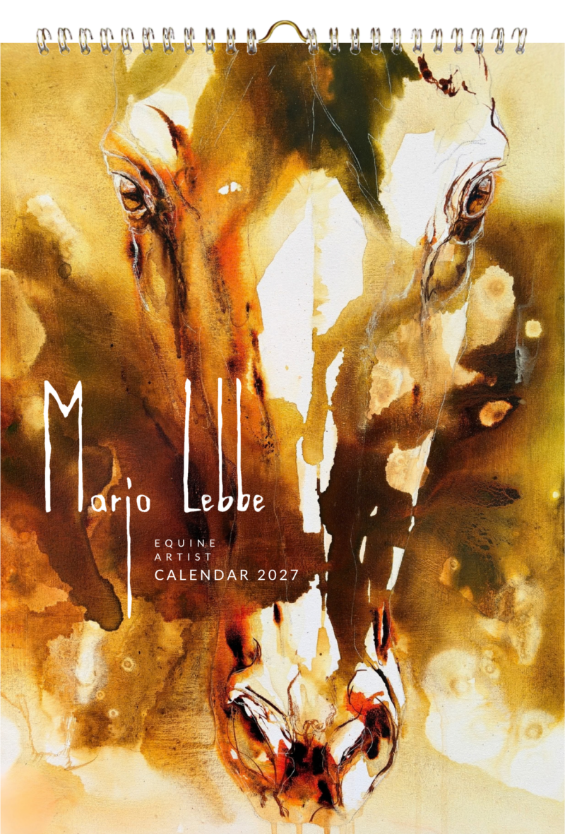 De cover van Calendar 2027, een paardenhoofd in aquarel