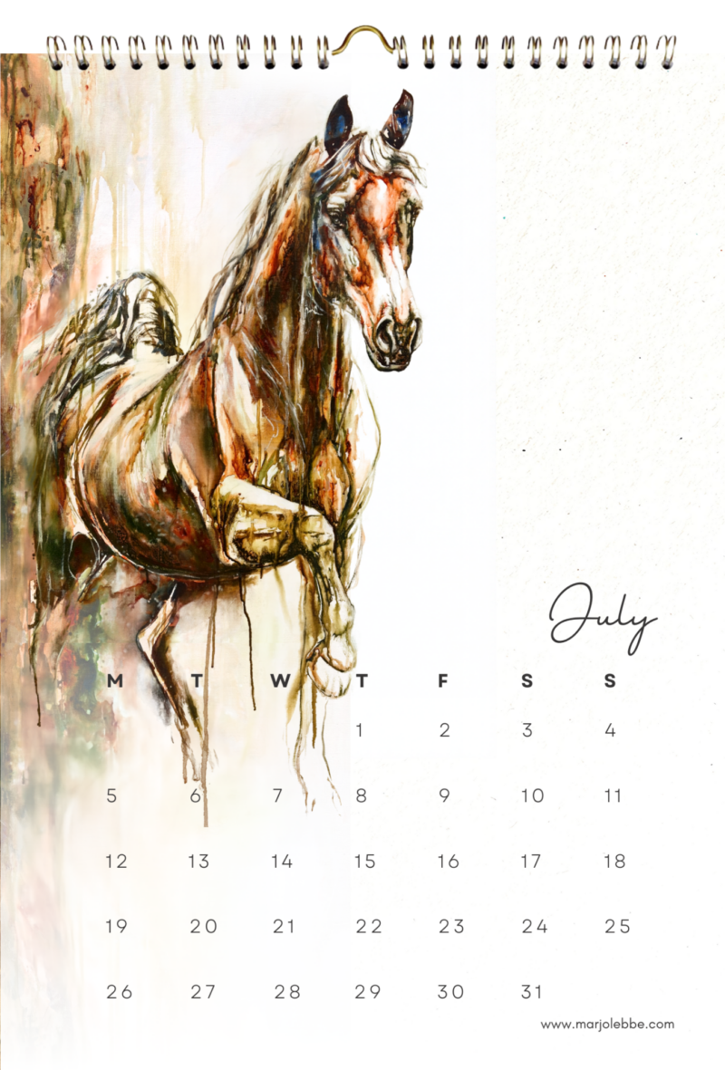 Calendar 2027, het blad van juli
