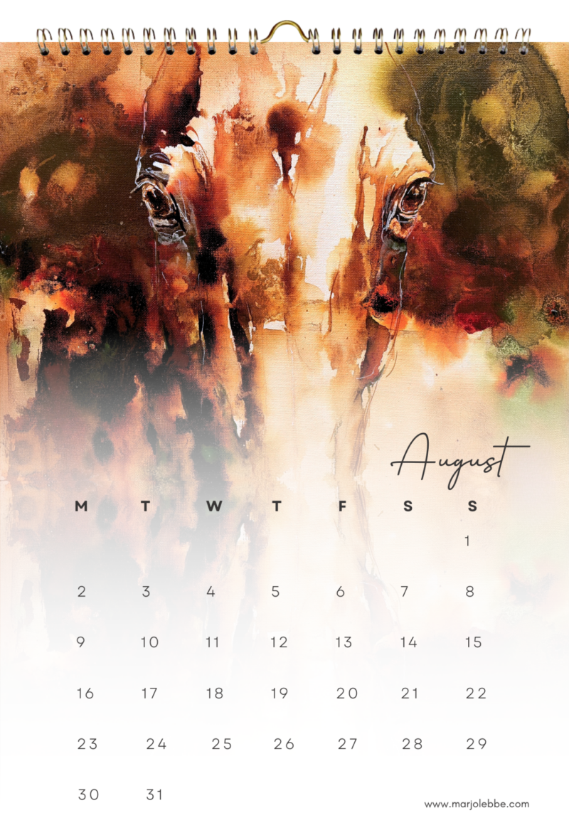 Calendar 2027, het blad van augustus