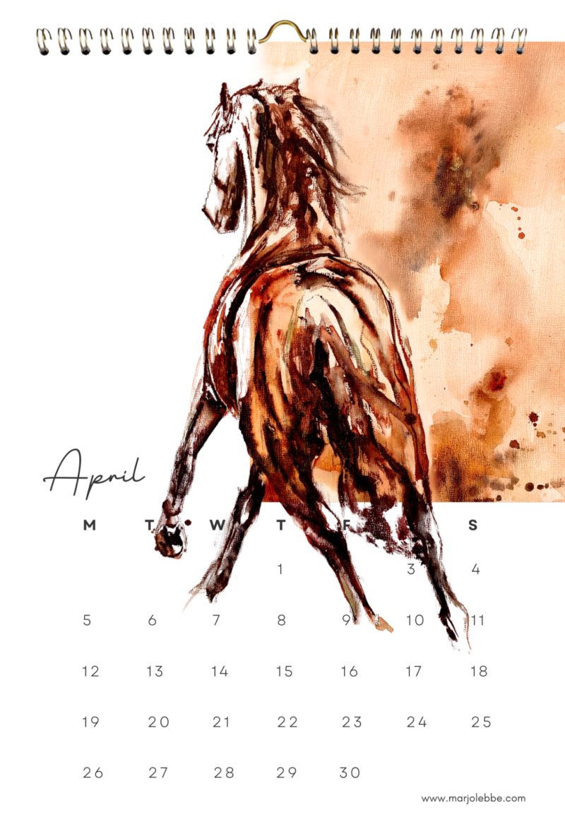 Calendar 2027, het blad van april