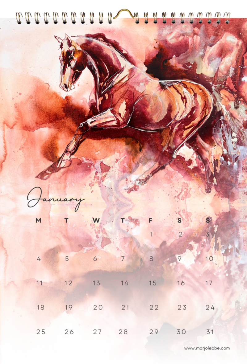 Calendar 2027, het blad van januari