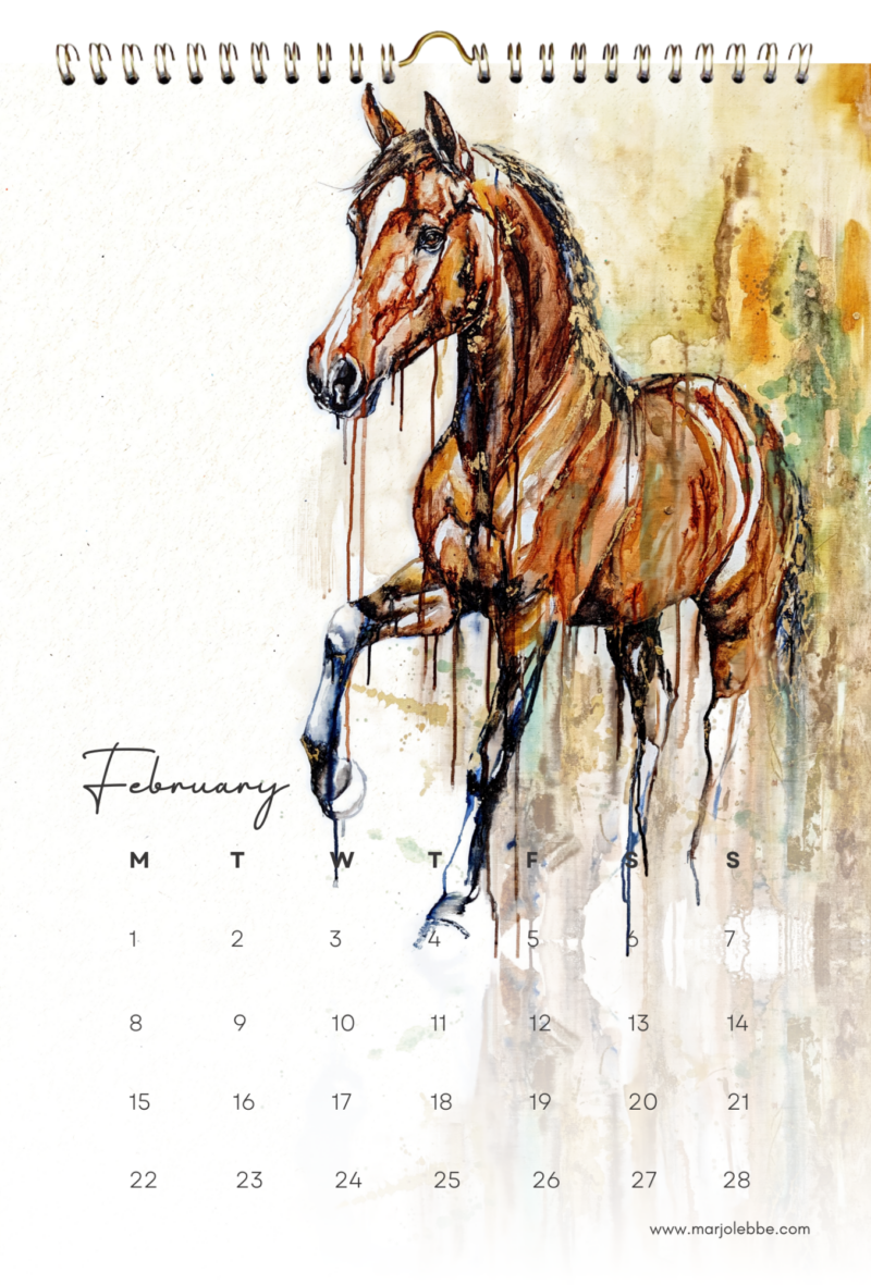 Calendar 2027, het blad van februari