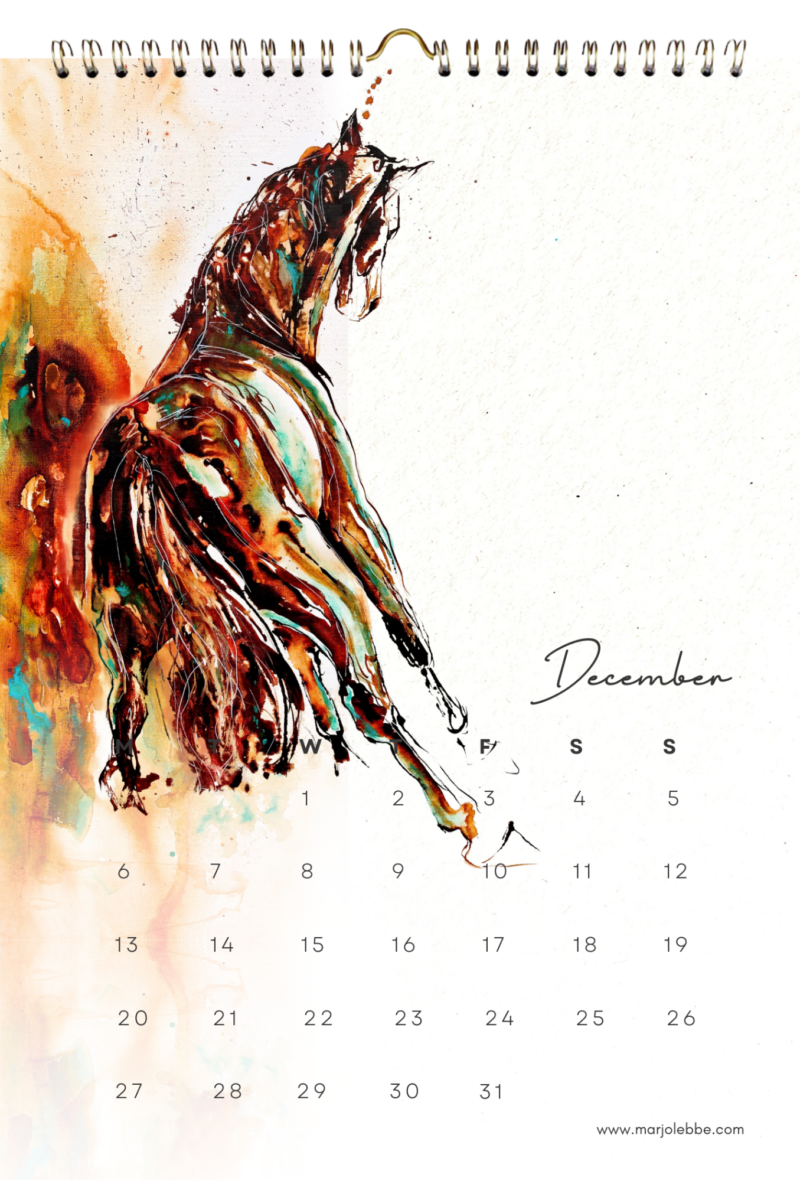 Calendar 2027, het blad van december