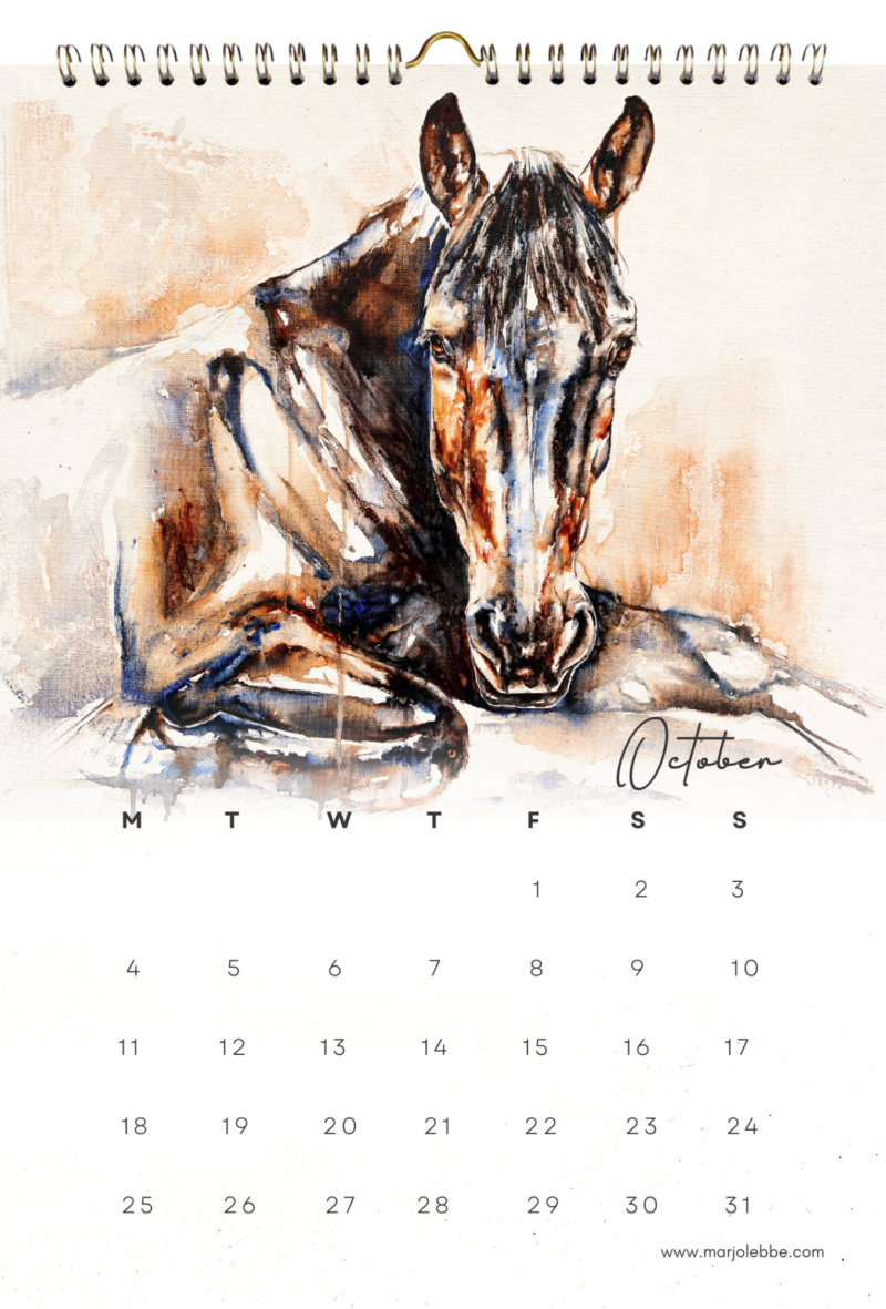 Calendar 2027, het blad van oktober