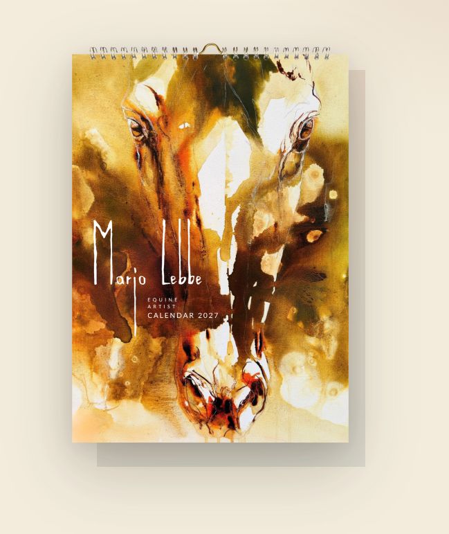 Marjo Lebbe 2027 equine watercolour calendar cover