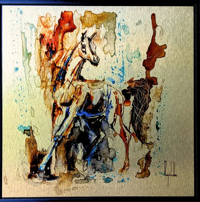 Anima Ferox, the third available work, framed in black