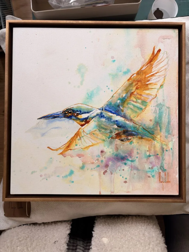 Bird Soul, full view of the painted kingfisher