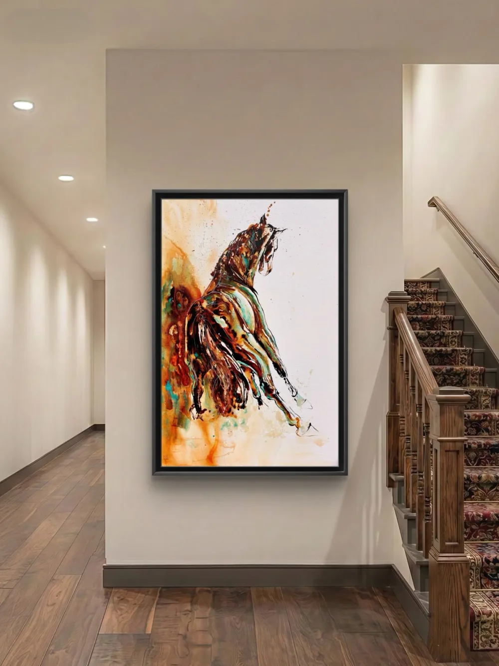 Out of his sight, the 80 by 120 cm original hung in a hallway beside a staircase