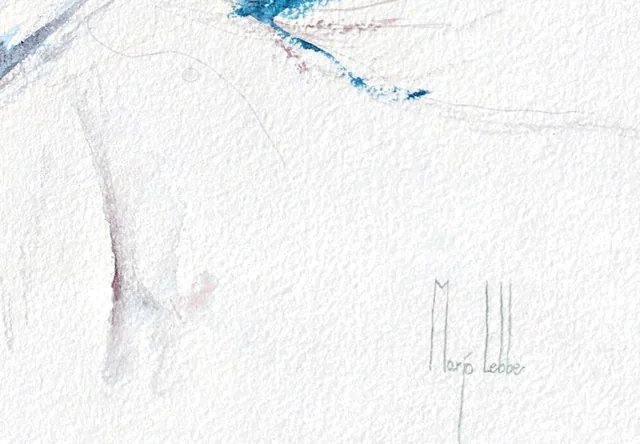 Detail of Winter: the artist's pencil signature at the lower right of the sheet