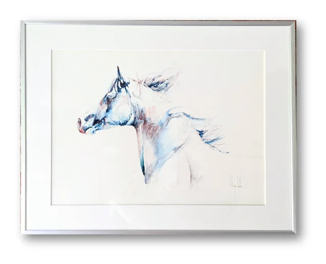 Winter in the silver frame, seen straight on