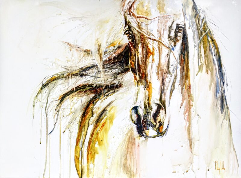 Yellow brown horse artwork called Redemption