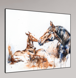 aluminium print mare and foal